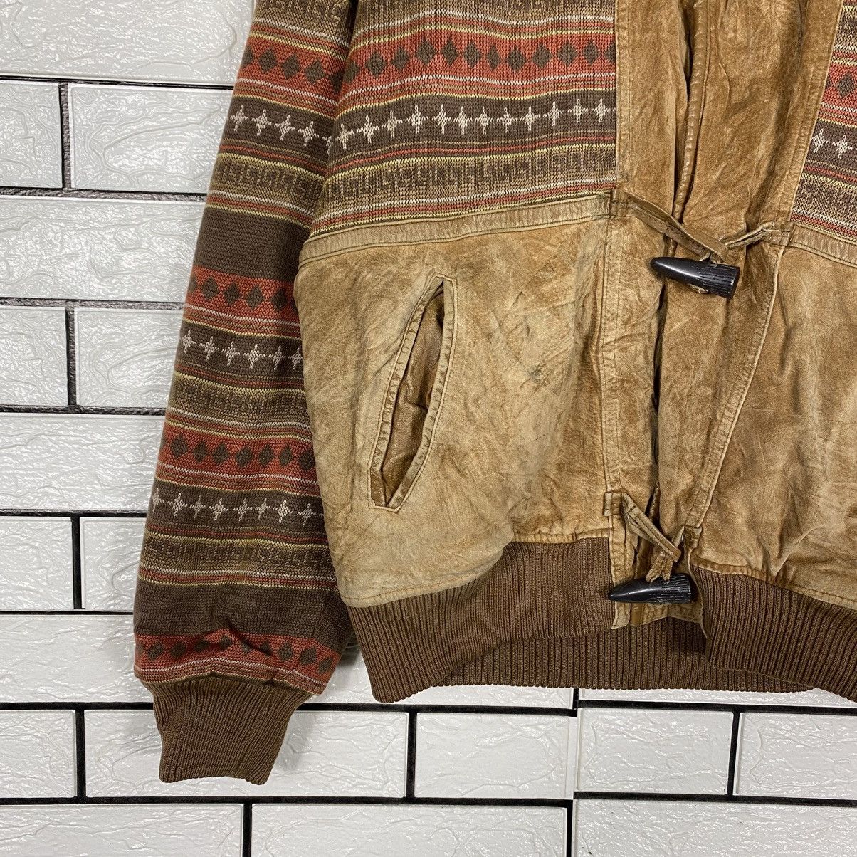 Issey Miyake Vintage Leather Jacket Navajo Design Parts Move Up Club Size US M / EU 48-50 / 2 - 5 Thumbnail