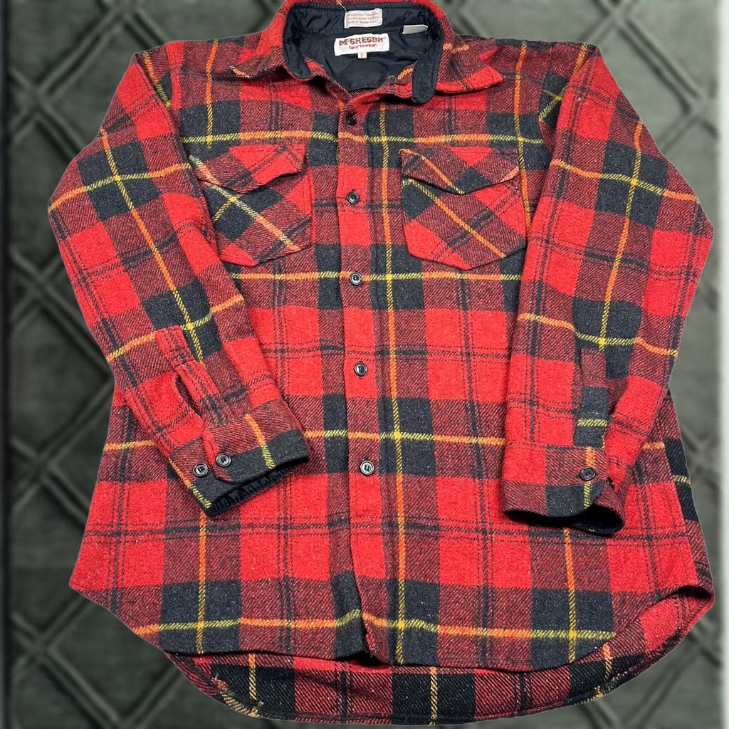 McGregor VINTAGE McGregor Wool Flannel Plaid Shirt Long Sleeve L Rockabilly Work Shacket Size US L / EU 52-54 / 3 - 1 Thumbnail