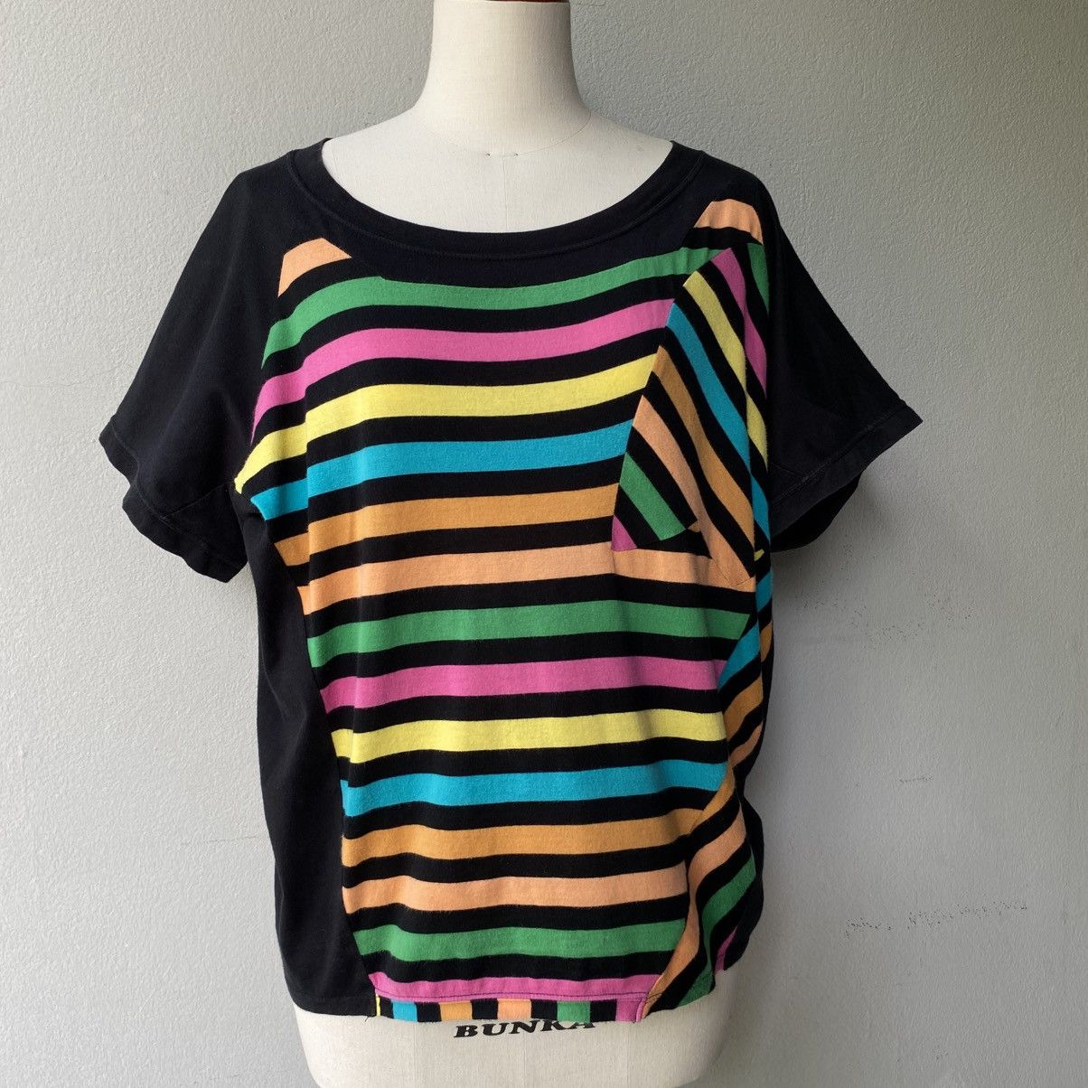 Tsumori Chisato Rainbow Stripe Patchwork Tee