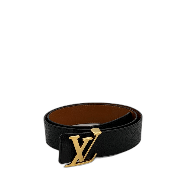 Louis Vuitton Black Leather Logo Belt-2506