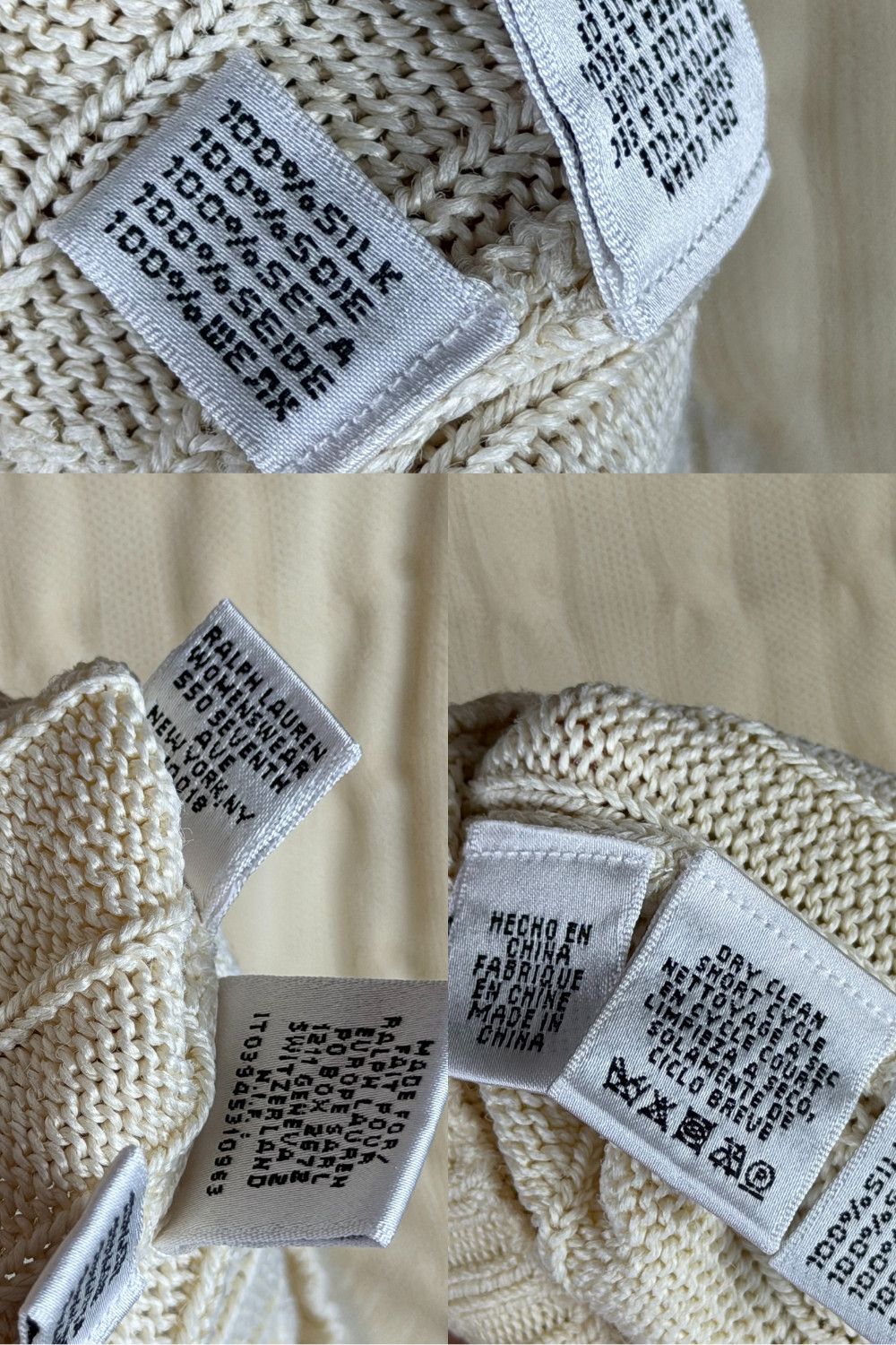 Polo Ralph Lauren Ralph Lauren 100% Silk Cable Knit Vest Cream white Size S Size US S / EU 44-46 / 1 - 5 Thumbnail