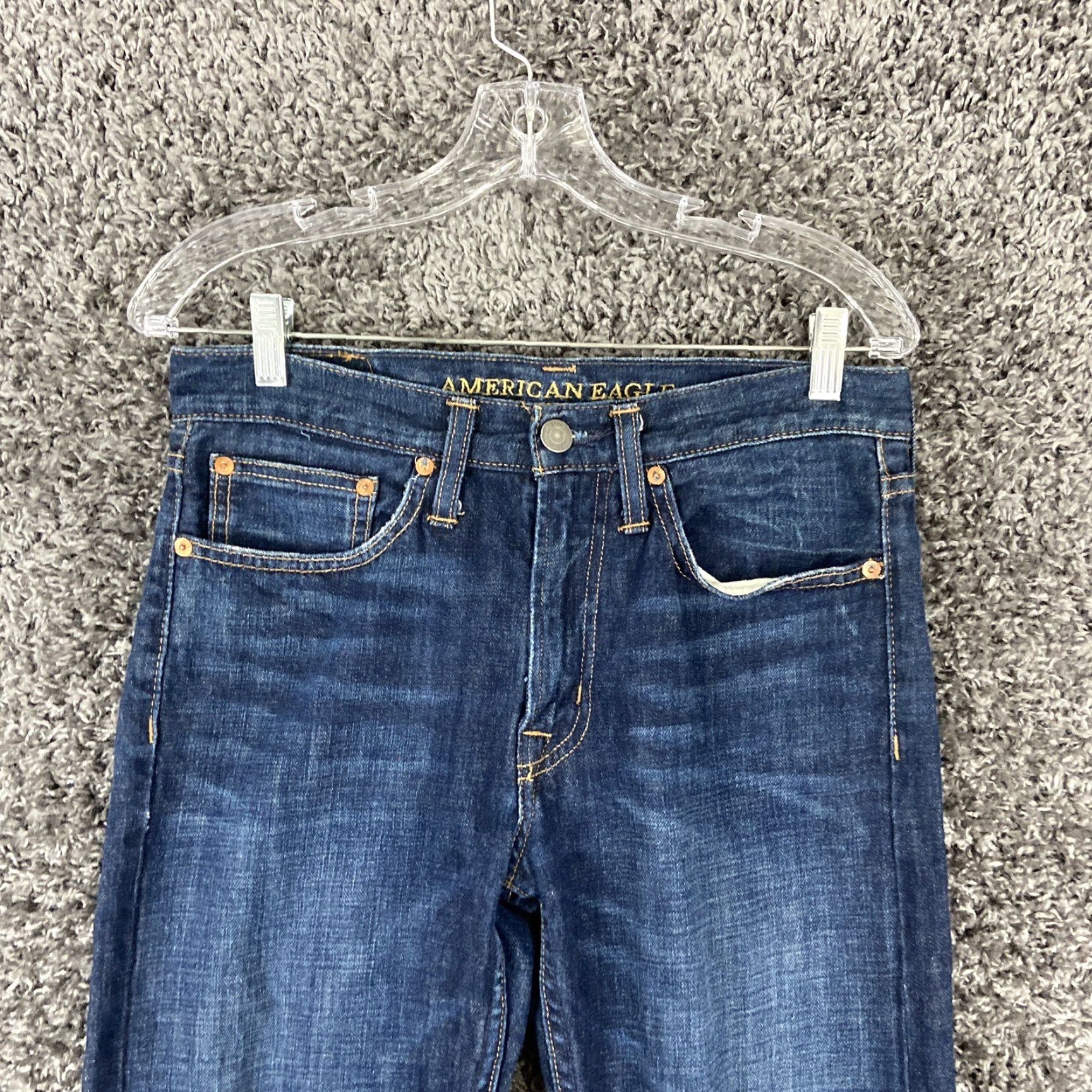 American Eagle Outfitters VINTAGE? No. American Eagle Original Taper Jeans Men 30x30 Blue Regular Tapered 30 Mens Jeans Blue Size US 30 / EU 46 - 4 Thumbnail
