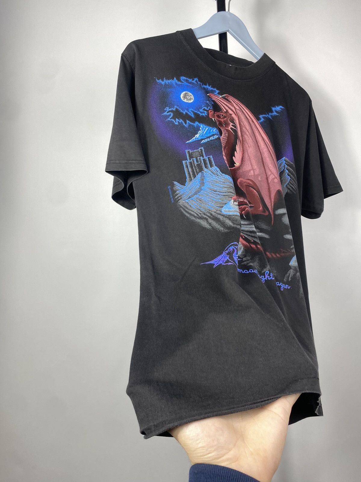 Japanese Brand × Vintage Vintage 90s Japan Rose Moonlight Dragon Big Logo Tee T shirt Size US M / EU 48-50 / 2 - 2 Thumbnail