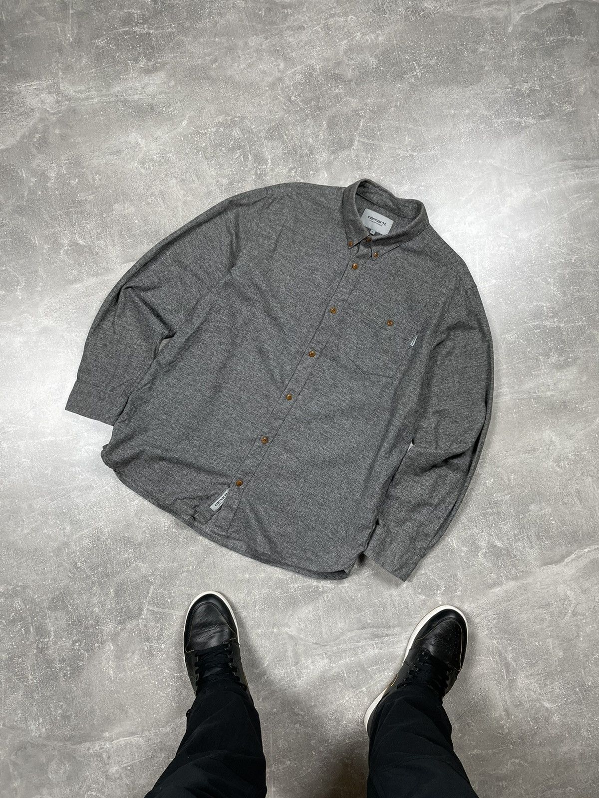 Carhartt Wip × Flannel Carhartt WIP Grey Flannel Workwear Skateboarding Shirt Size US XL / EU 56 / 4 - 2 Thumbnail