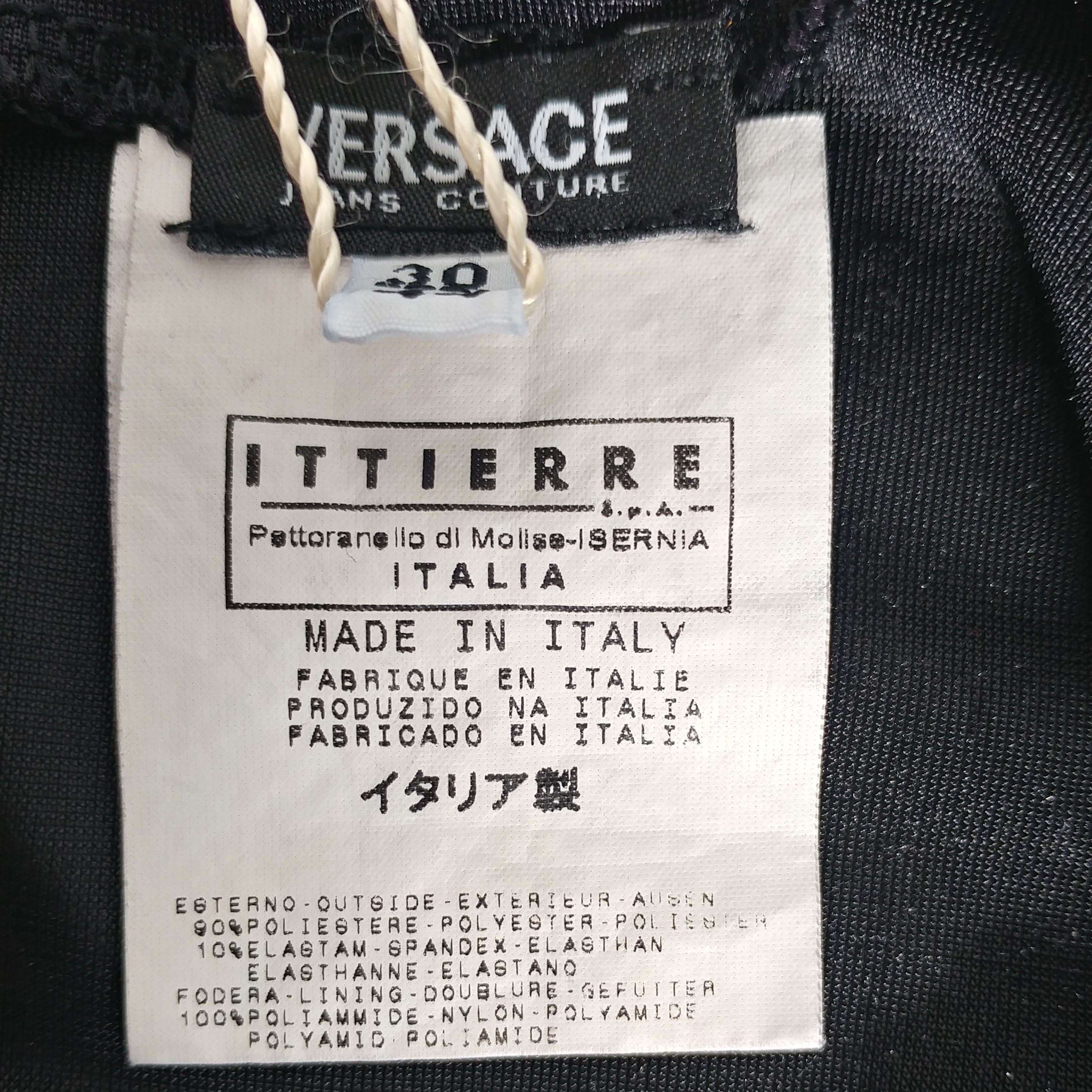 Versace Jeans Couture Y2K Deadstock Black Crushed Velvet Dress Size M / US 6-8 / IT 42-44 - 6 Thumbnail