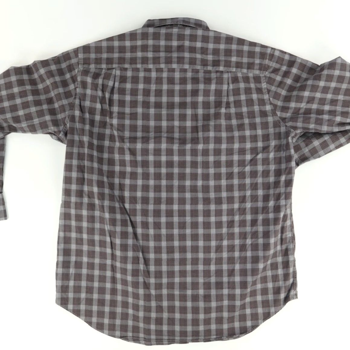 David Donahue David Donahue Cotton Gingham Long Sleeve Button Up Shirt Brown Men's 2XL Size US XXL / EU 58 / 5 - 4 Thumbnail