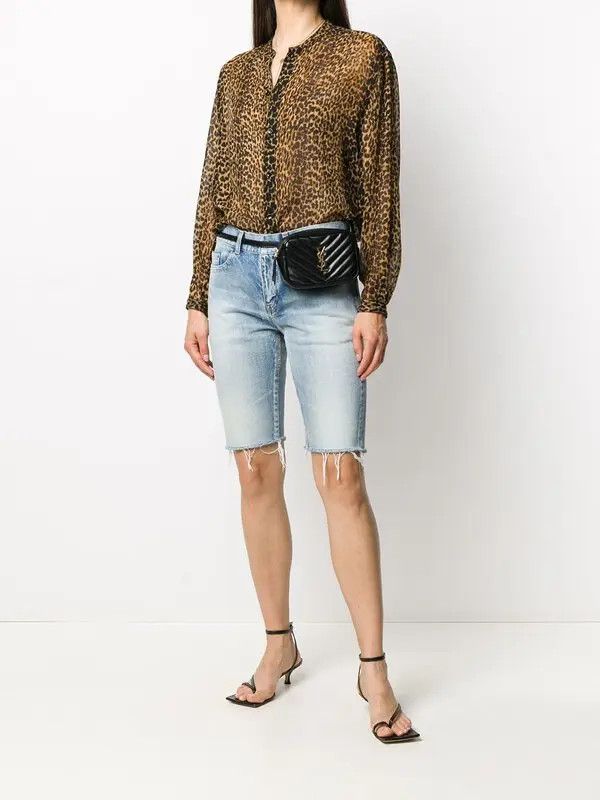 Saint Laurent Paris o1y0126 Denim Short in Blue Size 25" / US 0 / IT 36 - 4 Thumbnail