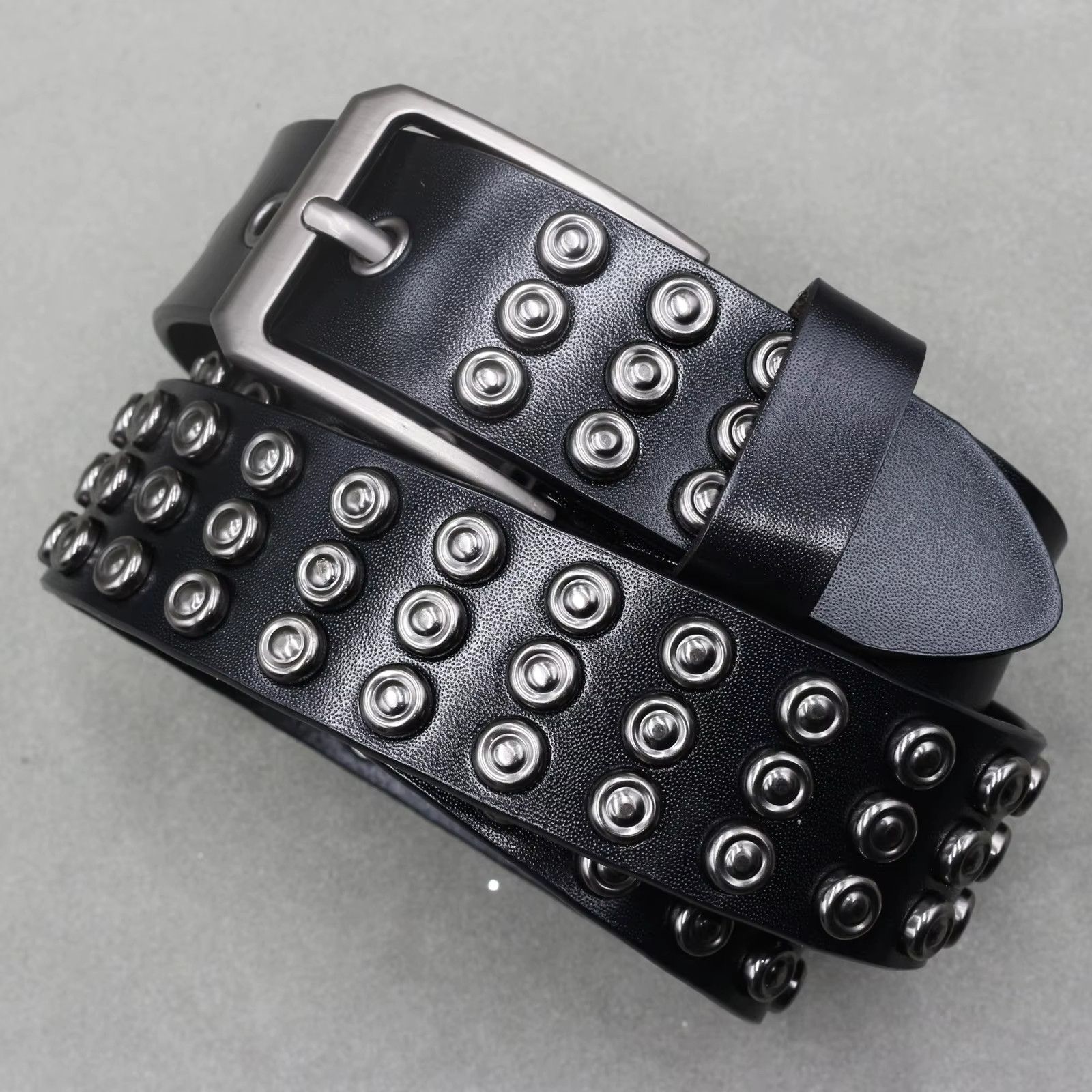 Jewelry Square Bead Rivet Belt Metal Pyramid Belt Size ONE SIZE - 3 Thumbnail