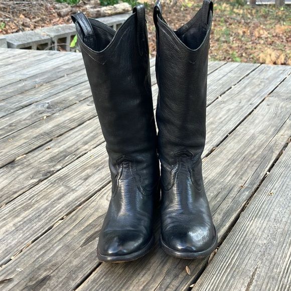 Frye Frye Carson Black Leather Tall Western Cowboy Boots Size 8 B Size US 8 / IT 38 - 2 Thumbnail