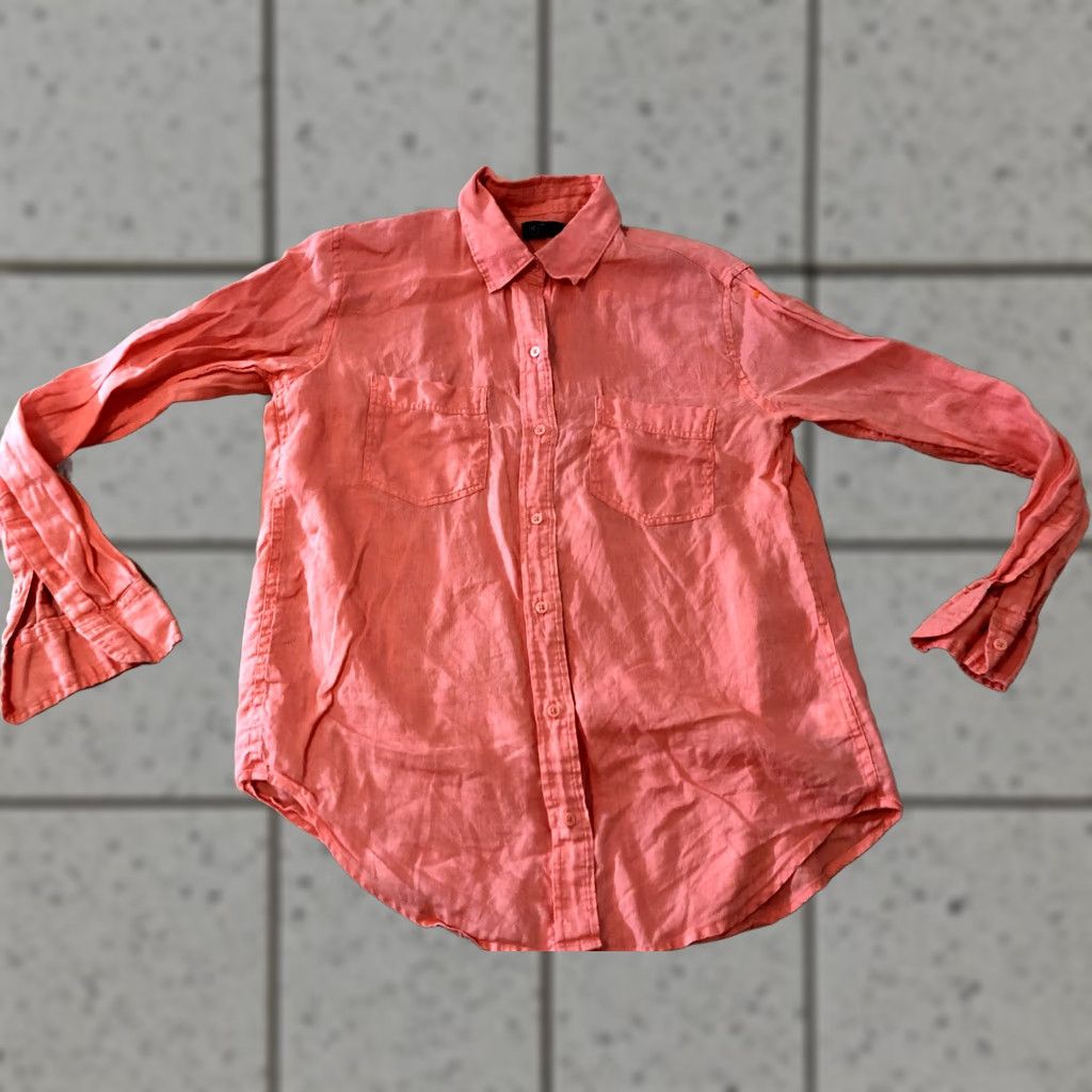 Gap VINTAGE Womens Gap Linen Dress Shirt XS Pink Button Blouse Size XS / US 0-2 / IT 36-38 - 1 Thumbnail