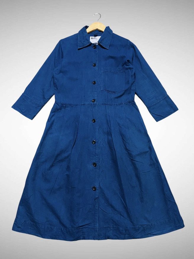Margaret Howell Vintage Margaret Howell Navy Cotton Button-Down Dress Size M / US 6-8 / IT 42-44 - 3 Thumbnail