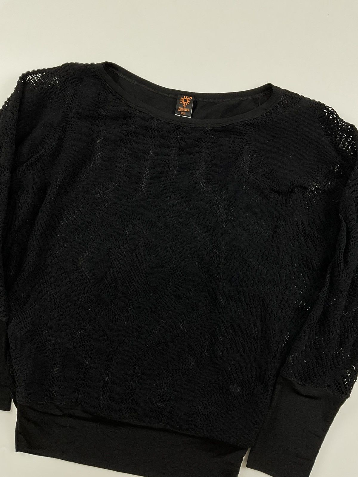 Jean Paul Gaultier Jean Paul Gaultier Nylon Trim See Through Sleeve Top Size US L / EU 52-54 / 3 - 7 Thumbnail