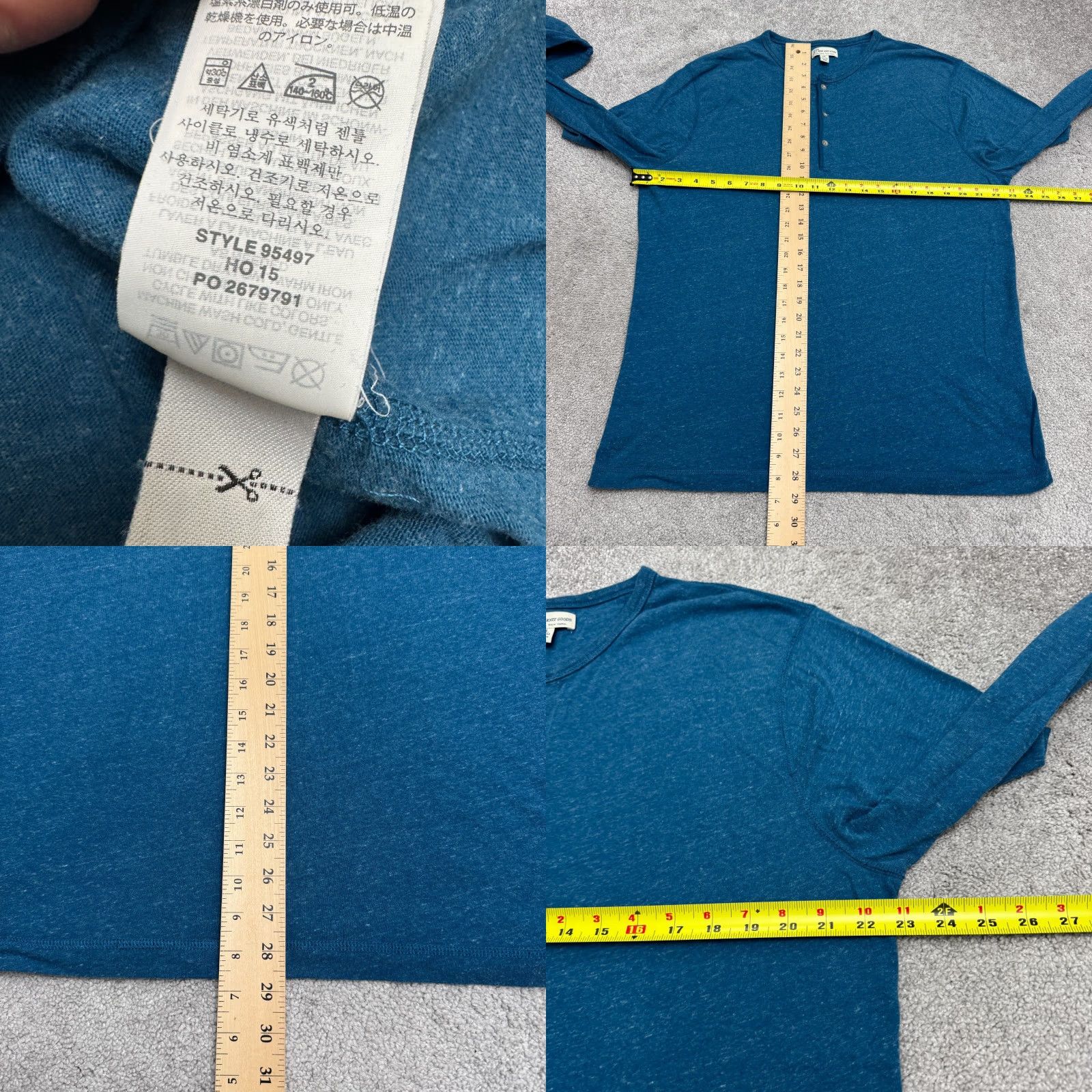 J.Crew J.Crew Knit Goods Slim Flagstone Marled Henley Long Sleeve shirt Mens XL Blue Size US XL / EU 56 / 4 - 8 Thumbnail
