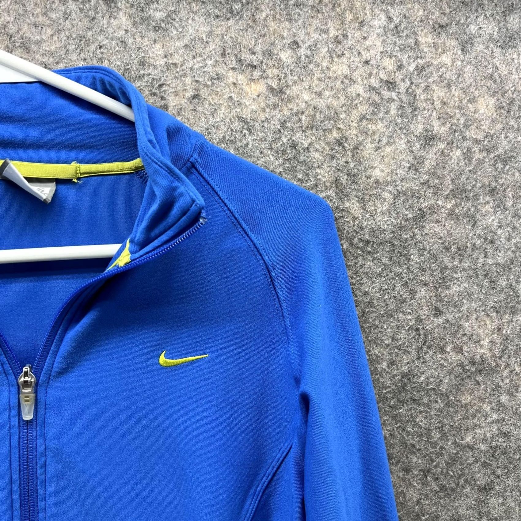 Nike VINTAGE Nike Sweater Women Small Blue Full Zip Dri Fit Mock Neck Knit Logo Shirt Size S / US 4 / IT 40 - 4 Thumbnail