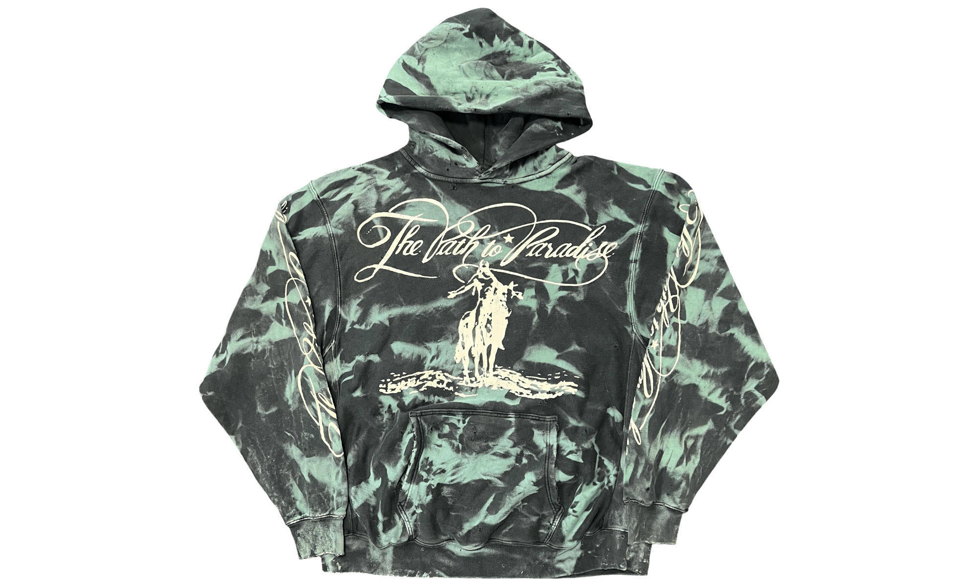 HELLSTAR Marble Paradise Green Hoodie (PreOwned) Size US XL / EU 56 / 4 - 1 Thumbnail