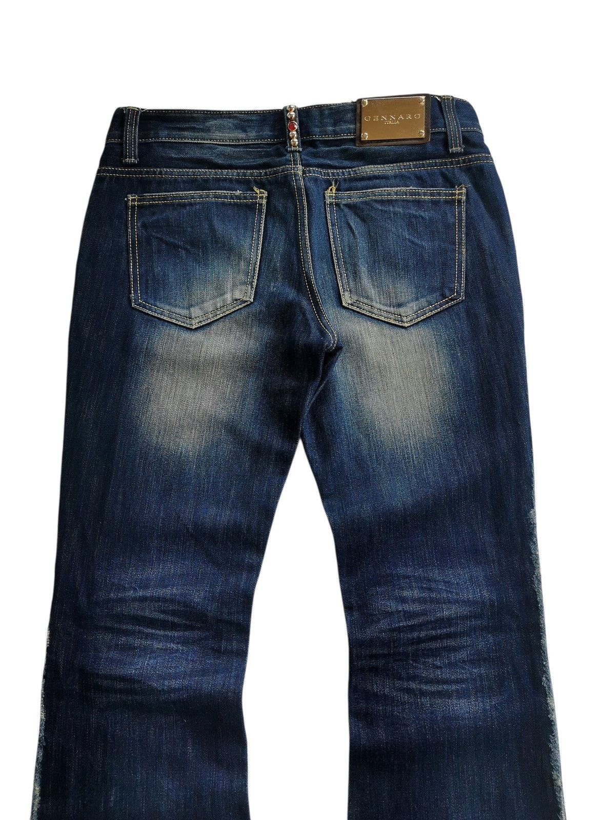 Japanese Brand Gennaro Italia Distressed Flare Denim, Kapital Inspired Size US 31 - 7 Thumbnail