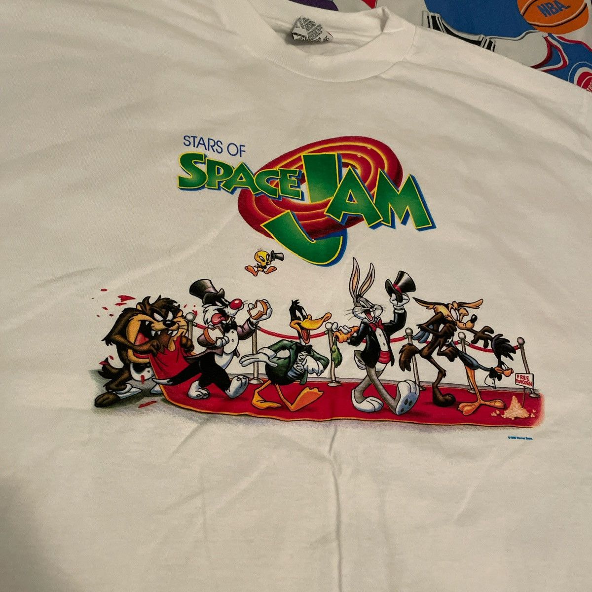Vintage × Warner Bros Vintage 1996 Space Jam Movie Promo Basketball Looney Tee Size US XL / EU 56 / 4 - 3 Thumbnail