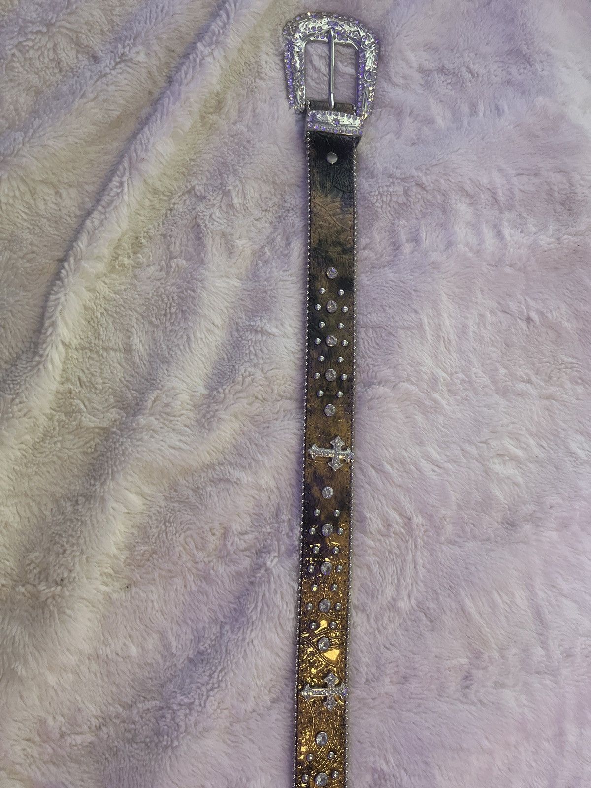 Other Brown bling belt with crosses Size 28 - 3 Thumbnail