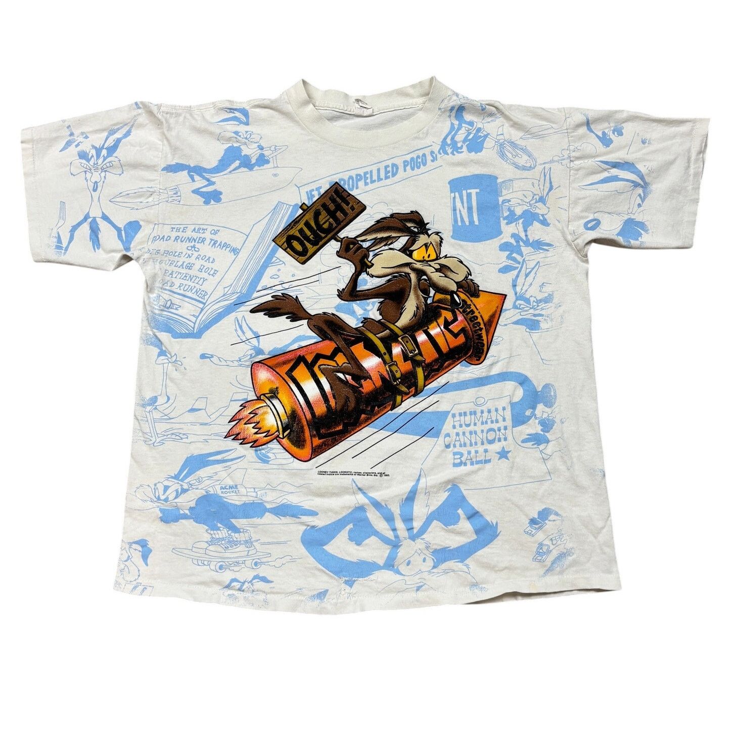 Vintage × Warner Bros Rare VTG 90s Looney Tunes Wile E Coyote AOP Shirt Men's XL Size US XL / EU 56 / 4 - 1 Thumbnail