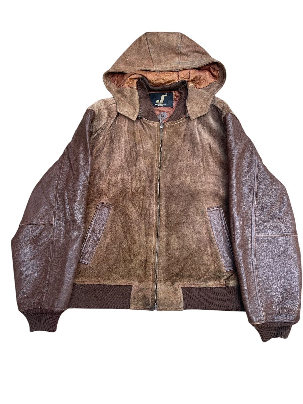 Leather Vintage Mr. Junko Suede Leather Hood Jacket Size US L / EU 52-54 / 3 - 3 Thumbnail