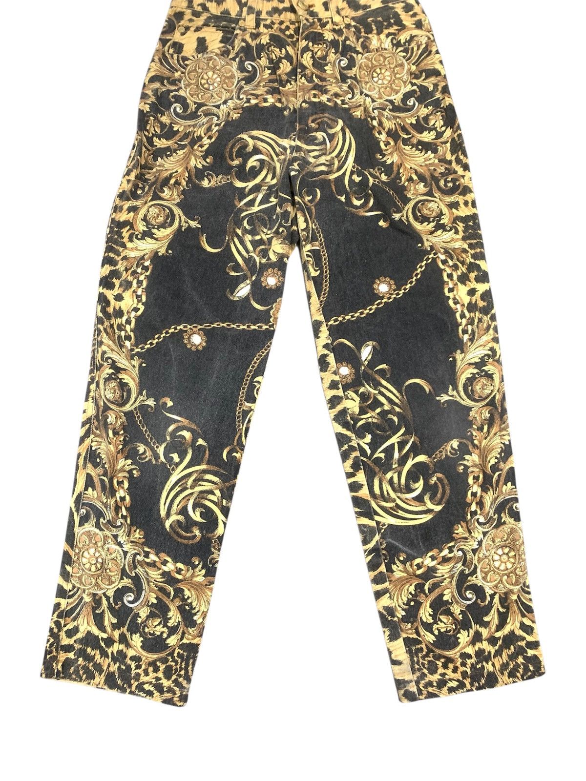 Roberto Cavalli Vintage 80's Roberto Cavalli Renaissance Print Trousers Size 28" / US 6 / IT 42 - 3 Thumbnail