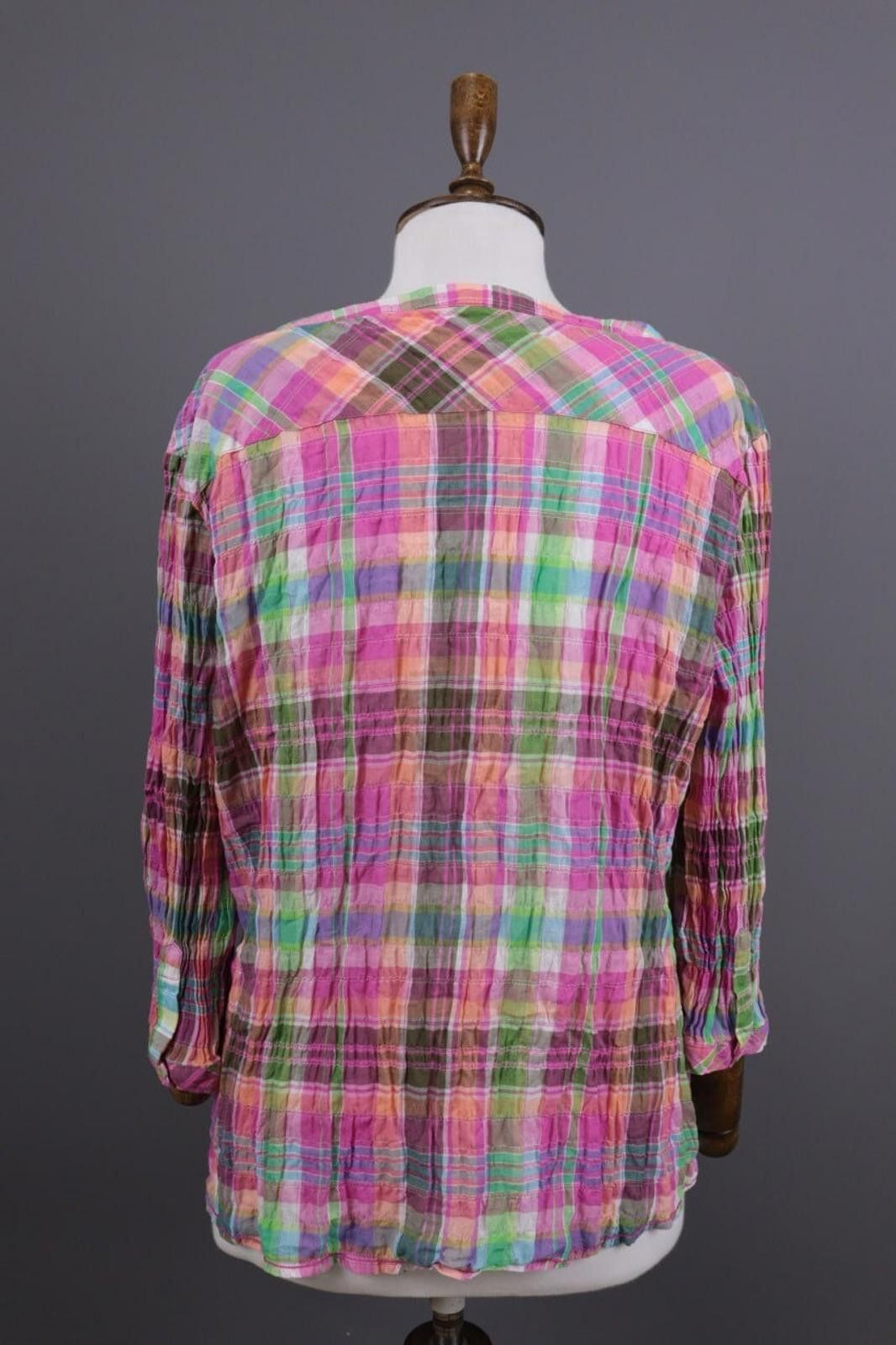Designer Emily Van Den Bergh Multicolor Henley Check Shirt Size 46 Size M / US 6-8 / IT 42-44 - 7 Thumbnail