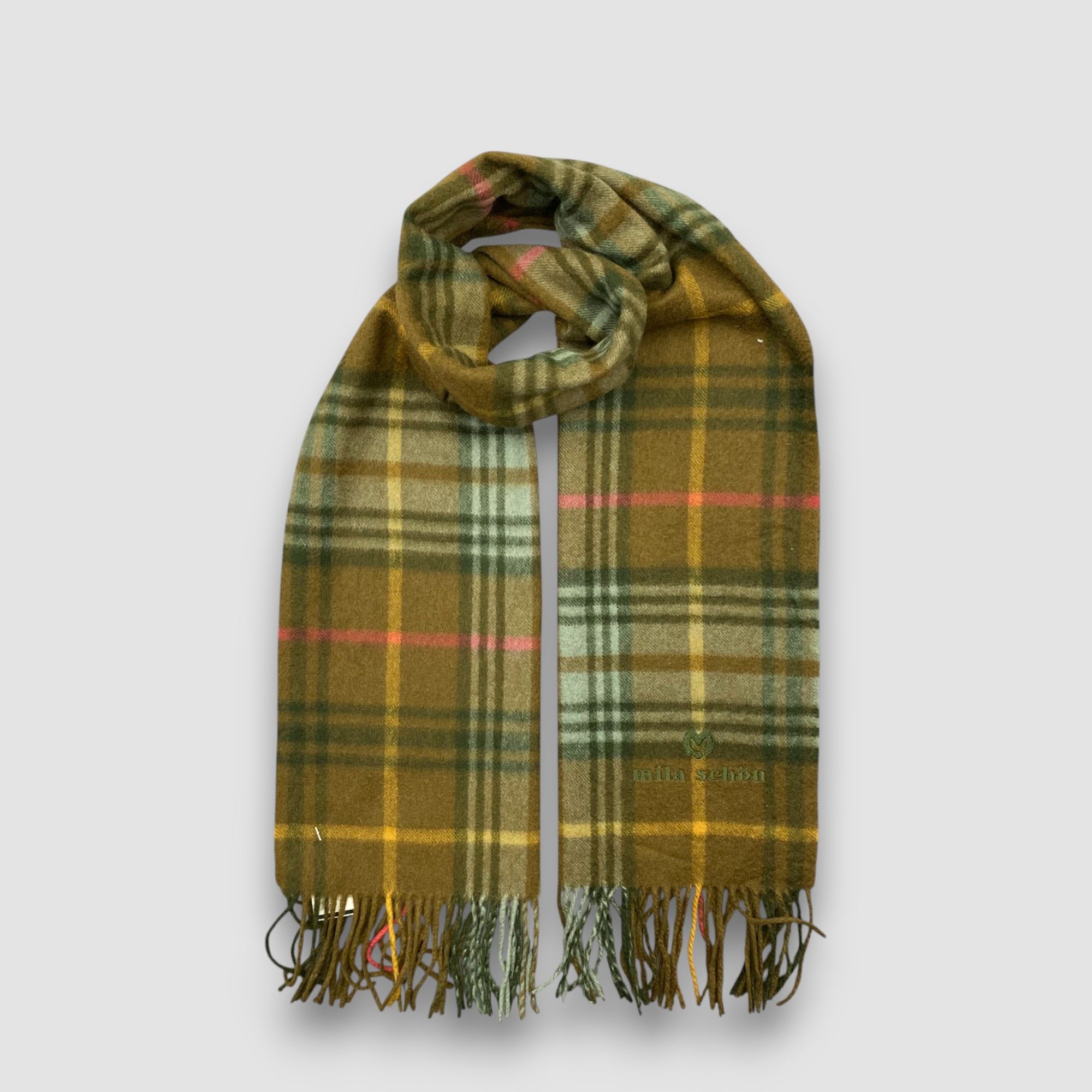 Mila Schon Vintage Mila Schon Scarf Muffler Plaid Cashmere Scarves Size ONE SIZE - 1 Thumbnail