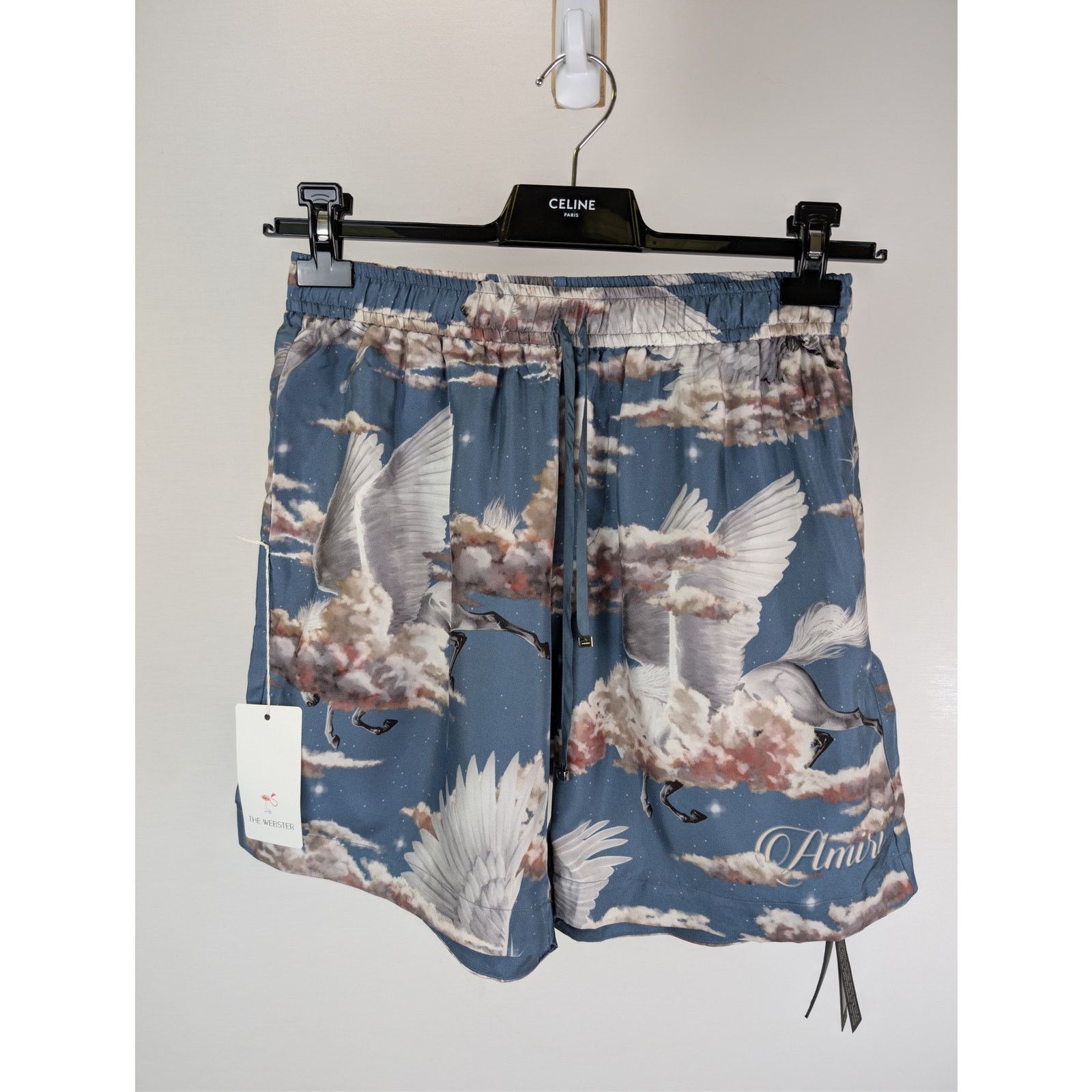 Amiri o1rshd1 CC20 Allover Pegasus PJ Shorts in Blue Size US 32 / EU 48 - 2 Thumbnail