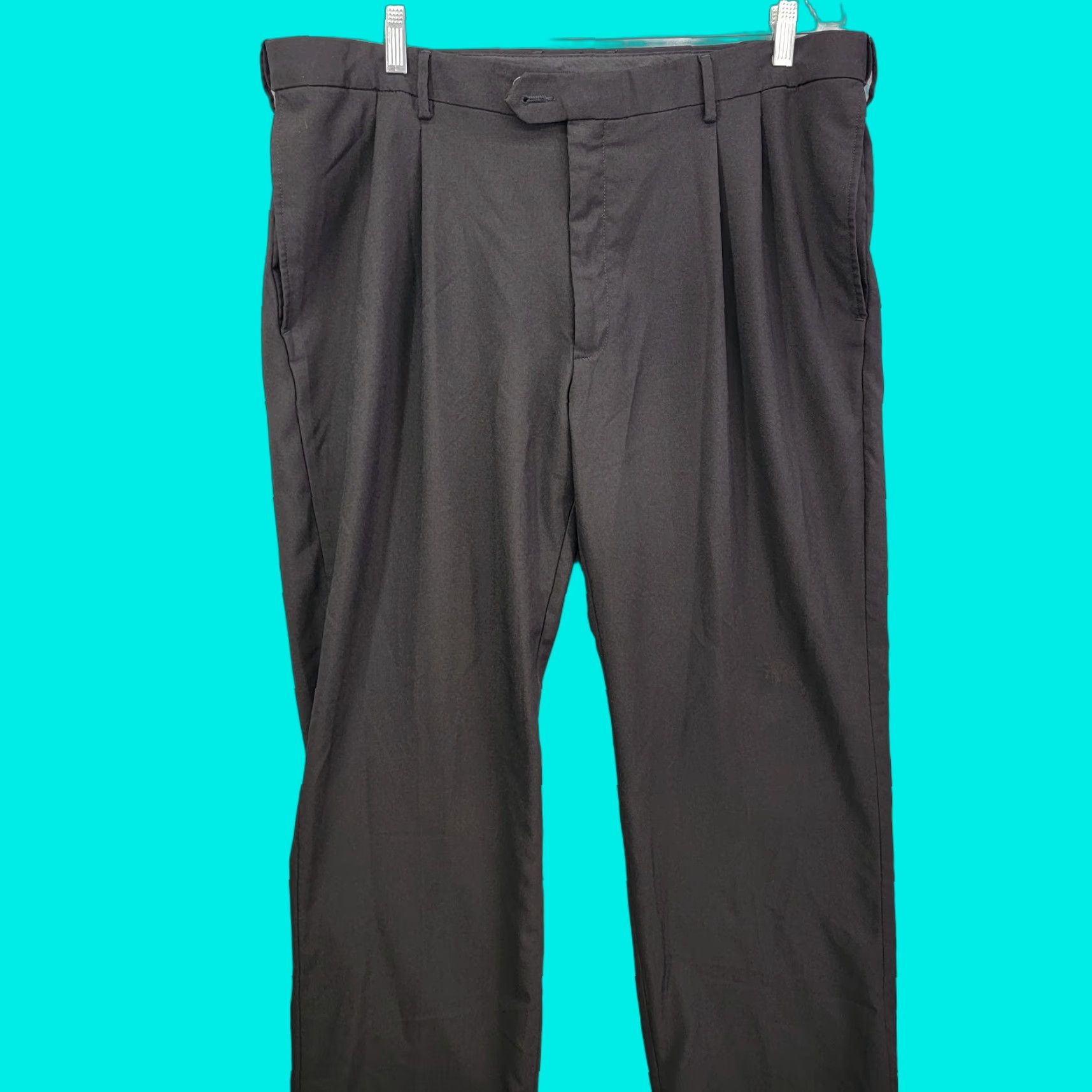 Haggar Haggar Eclo Stria Dress Pants Mens 40x29 Black Flat Front Polyester Dress Pants Men's 40 29 Black Flat Front Polyester Pants Size US 40 / EU 56 - 1 Thumbnail