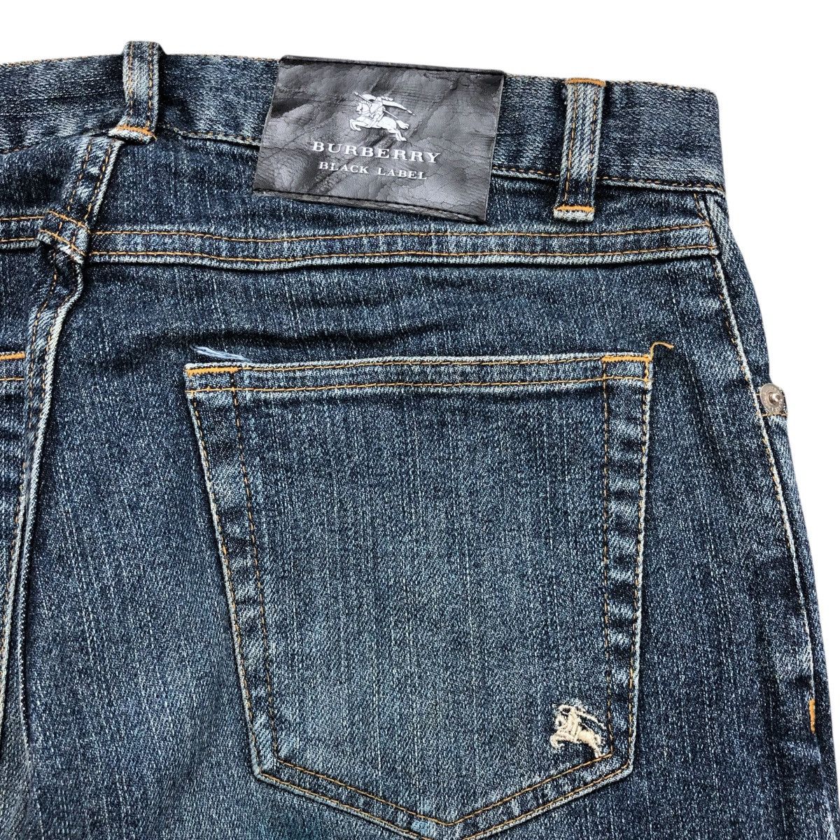 Black Label × Burberry × Designer Vintage Burberry Black Label Black Wased Faded Denim Size US 27 - 10 Thumbnail