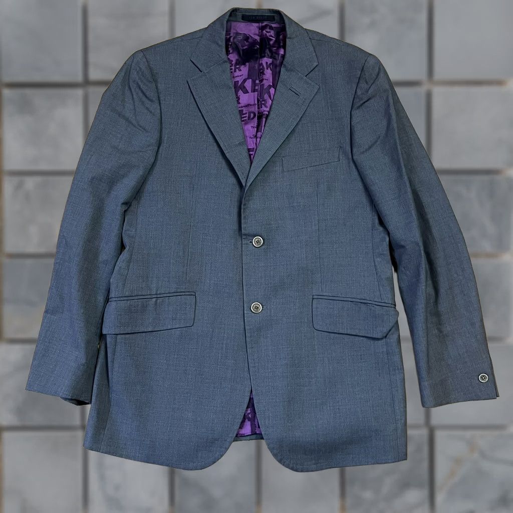 Ted Baker TED BAKER Suit Blazer Sport Coat Jacket 40R Gray Wool Lined Mens Size 40R - 1 Thumbnail