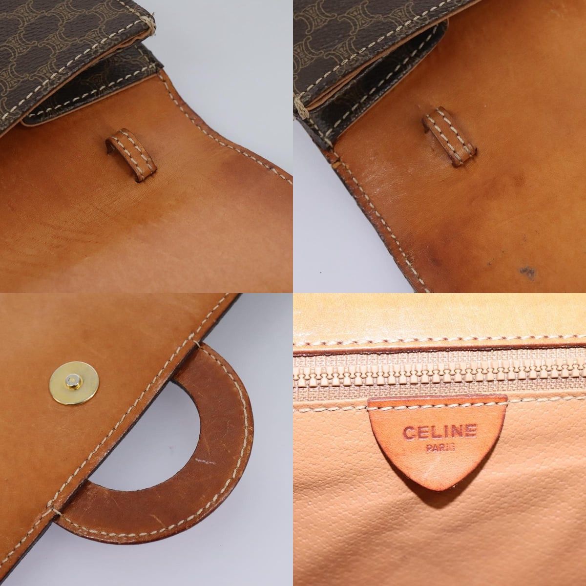 Celine CELINE Macadam Canvas Shoulder Bag Pvc Brown Gold Size ONE SIZE - 11 Thumbnail