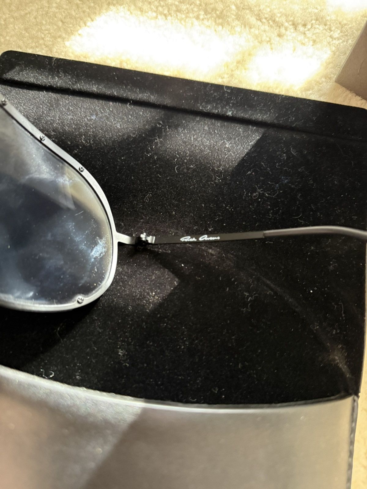 Rick Owens Rick Owens Black/Gold Shield SunGlasses Size ONE SIZE - 2 Thumbnail