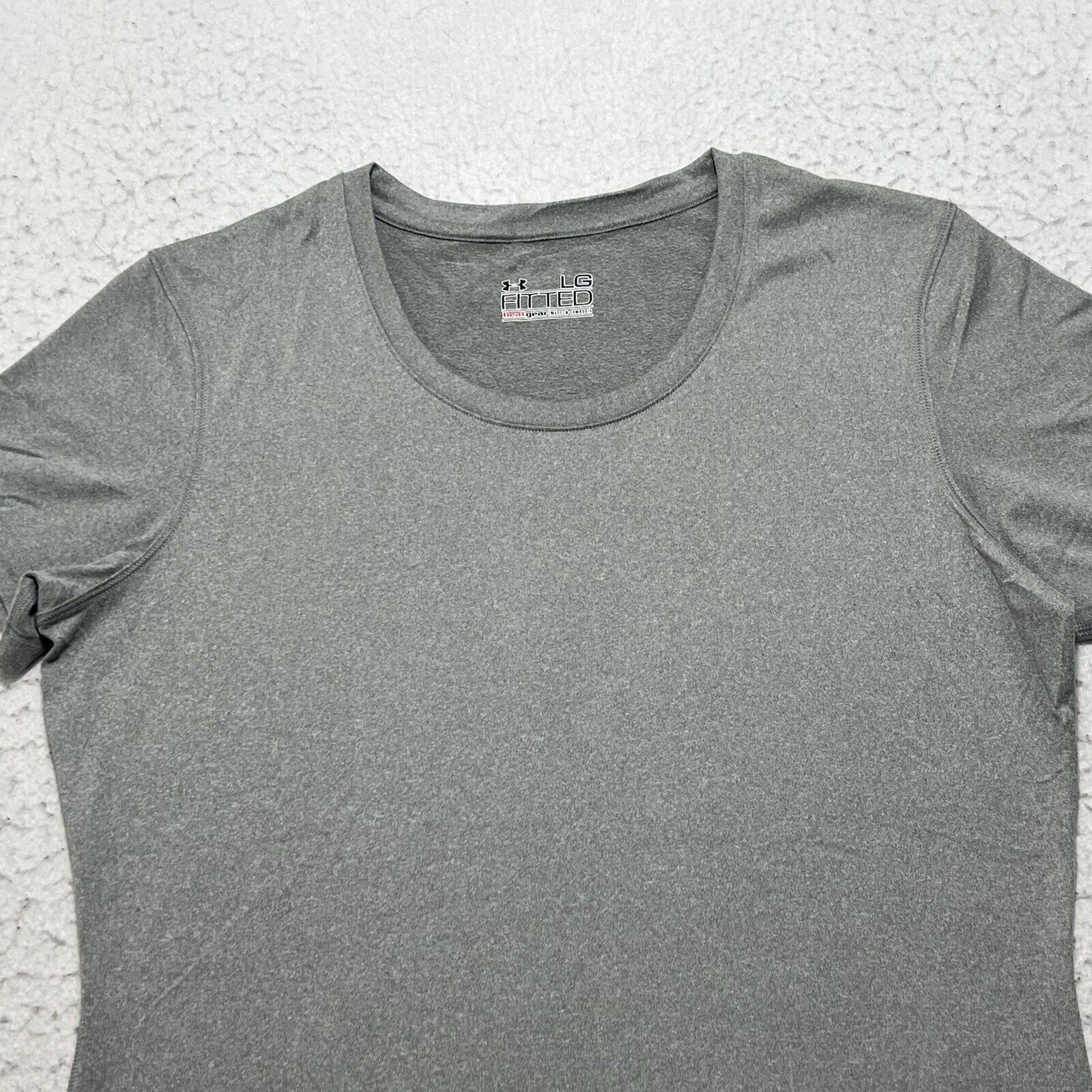 Under Armour Under Armour HeatGear Short Sleeve Athletic Gray T Shirt Size L / US 10 / IT 46 - 2 Thumbnail