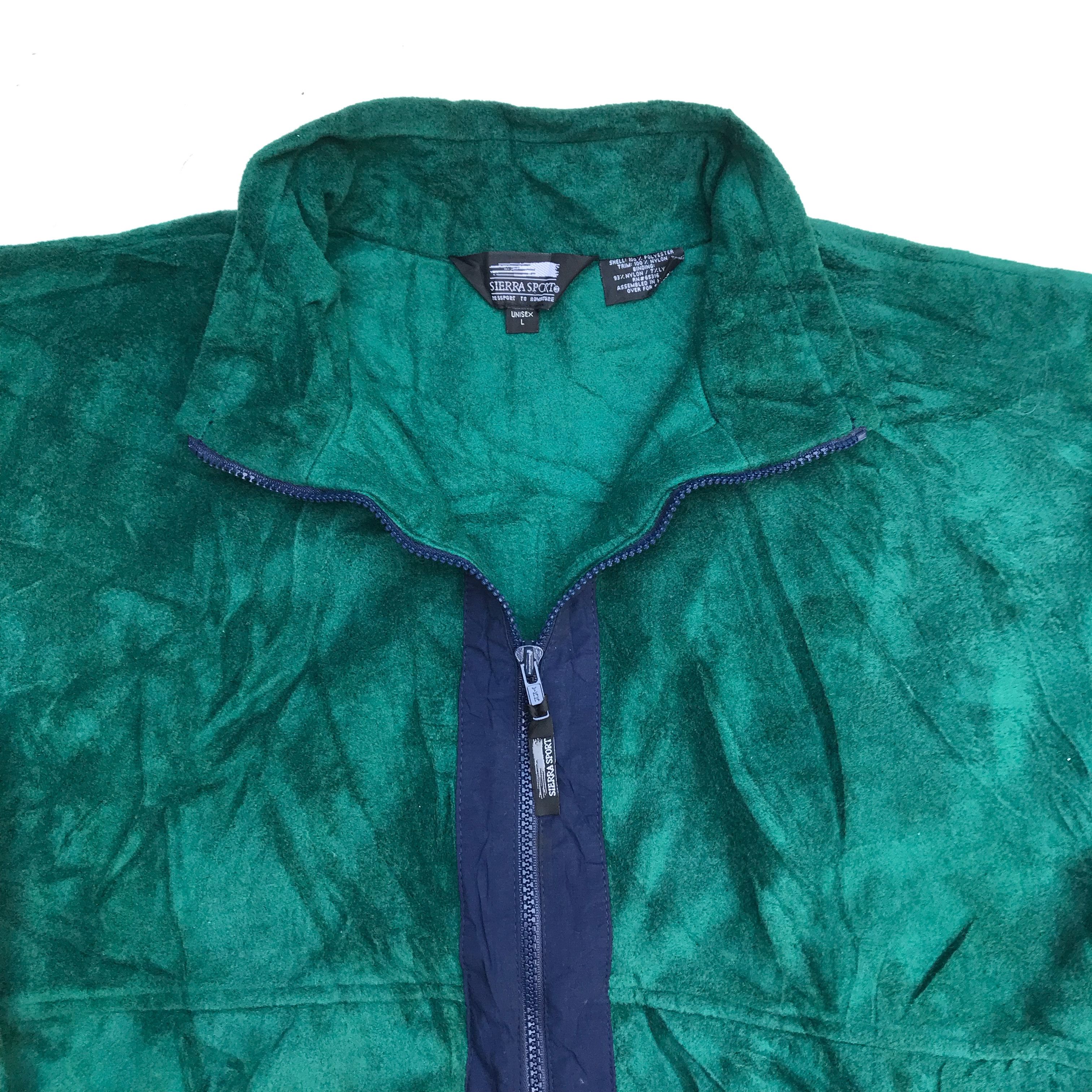 Sierra Vintage Sierra Sport Design Green Polar Fleece retro jacket Size US L / EU 52-54 / 3 - 8 Thumbnail