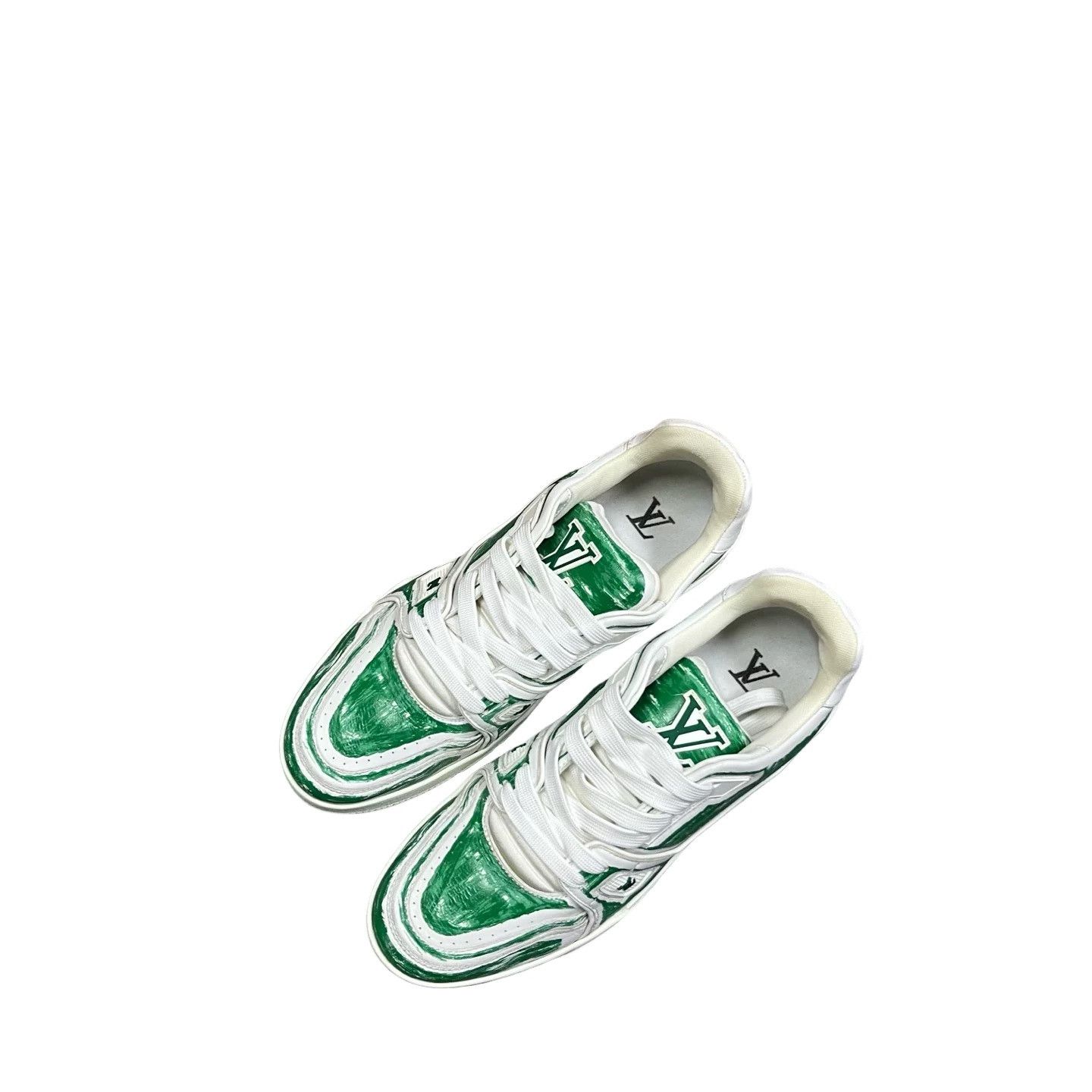 Louis Vuitton Louis Vuitton Green Graffiti Trainer Sneakers Size 8 Size US 9 / EU 42 - 1 Thumbnail