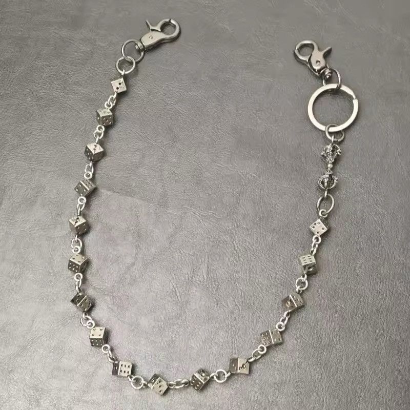 Jewelry Dice Pant Chain in Silver, Men's
