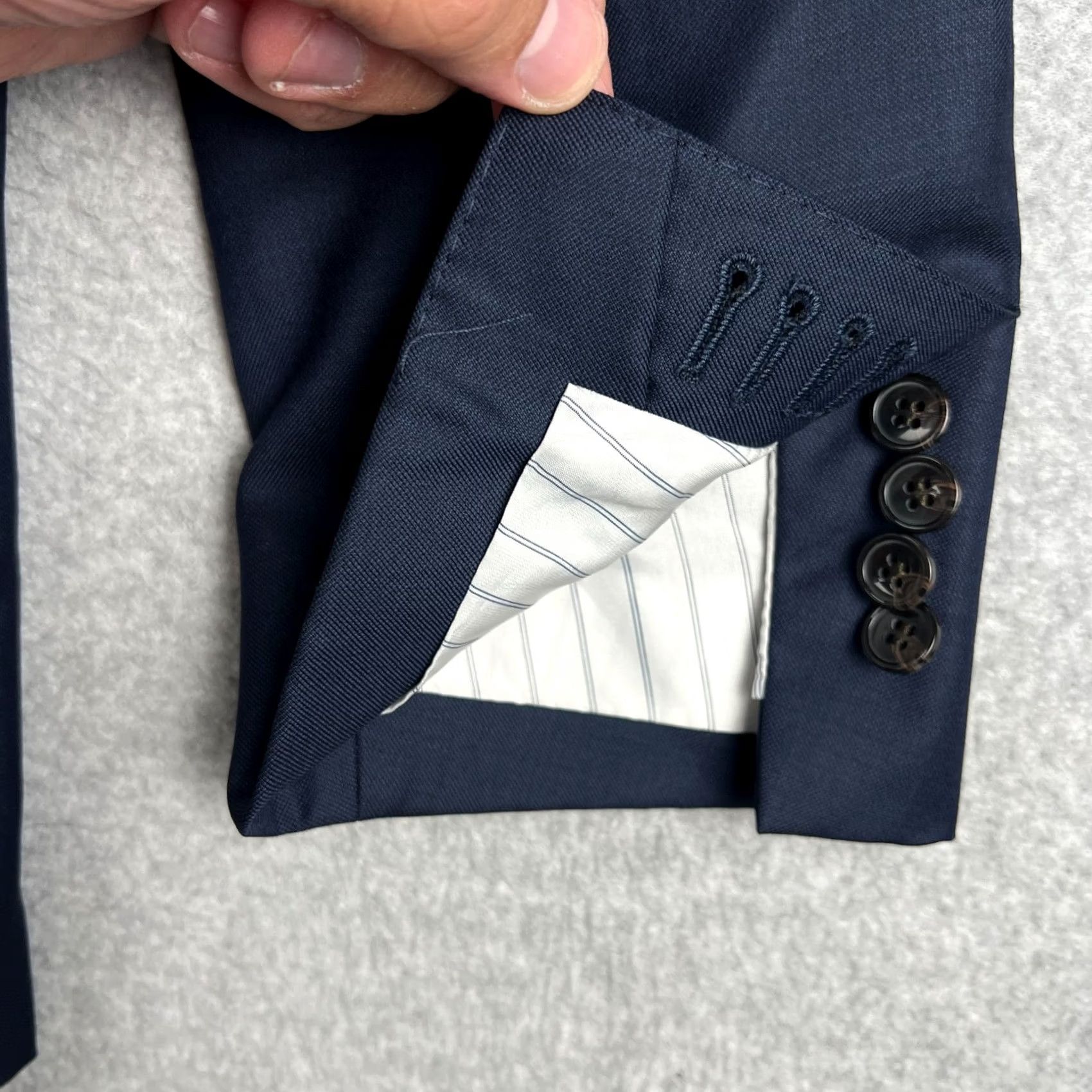 Suitsupply Suitsupply Canonico Wool Sport Coat Blazer 42R Mens Blue Surgeon Cuffs READ Size 42R - 6 Thumbnail