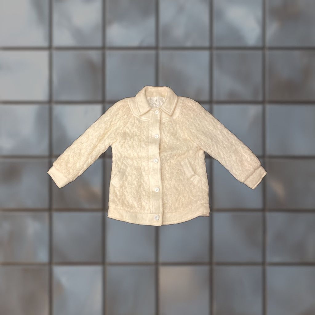 Vintage VINTAGE Donegal Design Ireland Coat Womens Size 12 Ivory Mohair Wool Cable Knit Buttons Casual Winter Size XL / US 12-14 / IT 48-50 - 1 Thumbnail