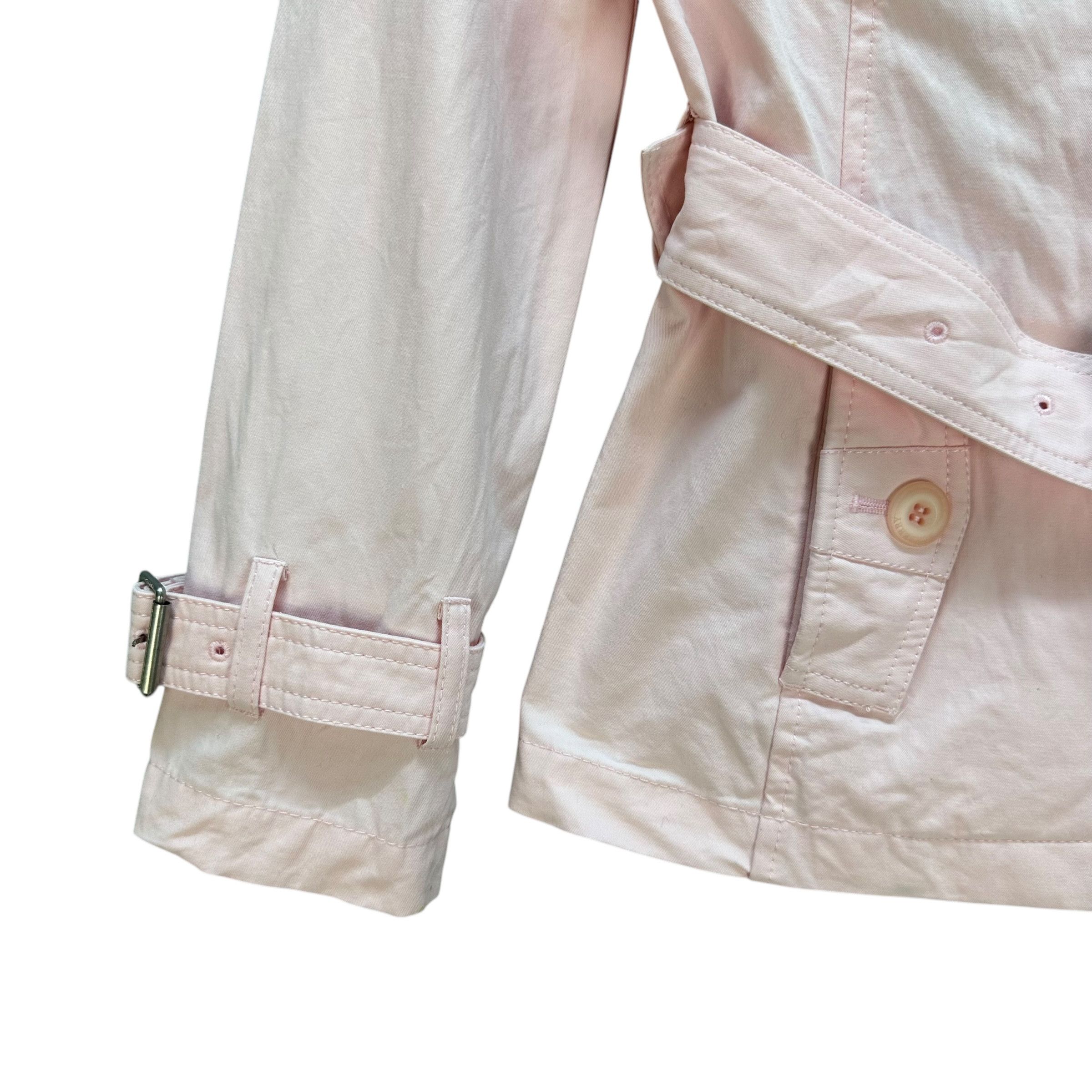 Burberry BURBERRY LONDON Pink Belted Crop Jacket #A65-1560 Size XXS / US 00 / IT 34 - 4 Thumbnail