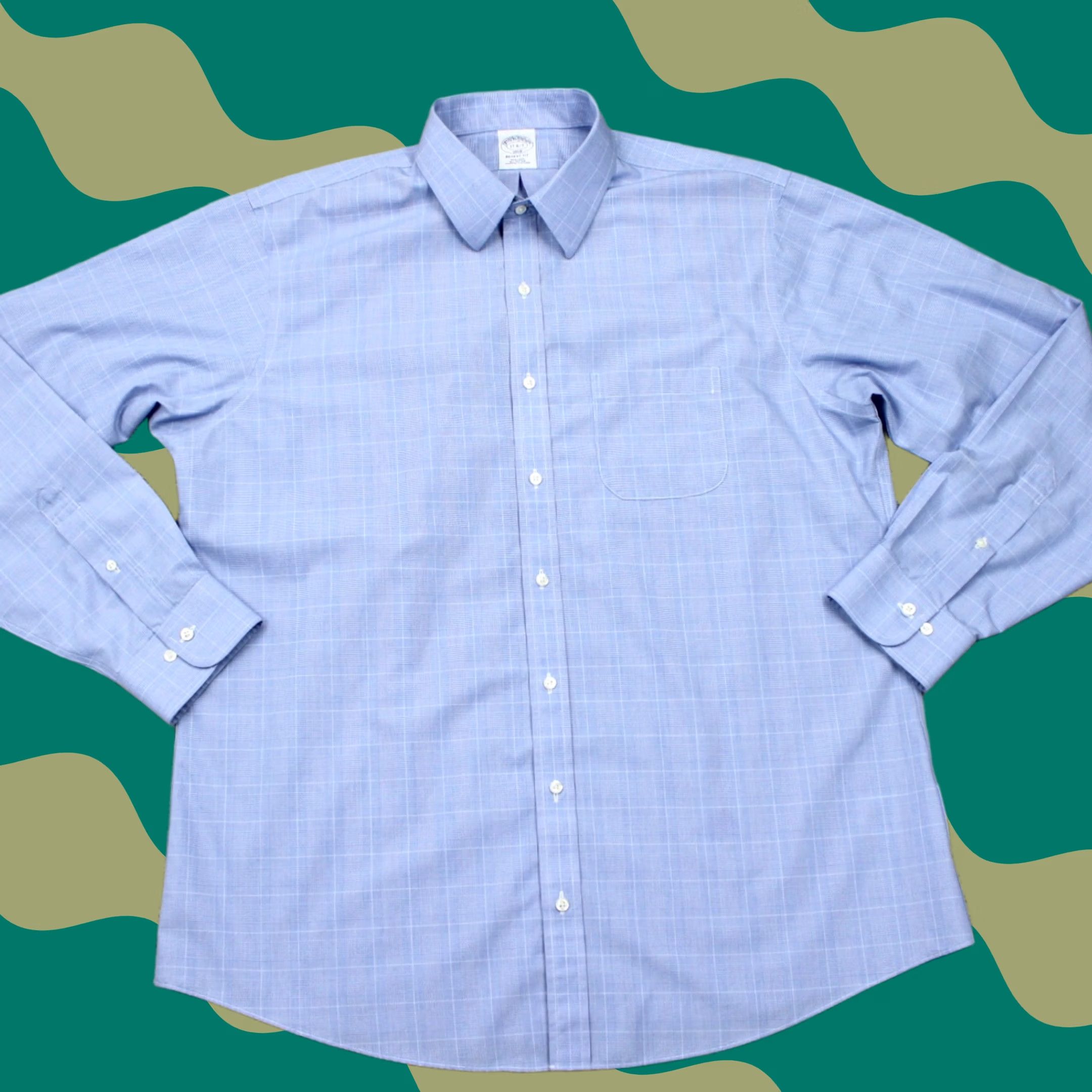 Brooks Brothers Brooks Brothers Regent Dress Shirt Mens 17 6/7 Blue Non-Iron Cotton L/S Shirt Size 46R - 1 Thumbnail