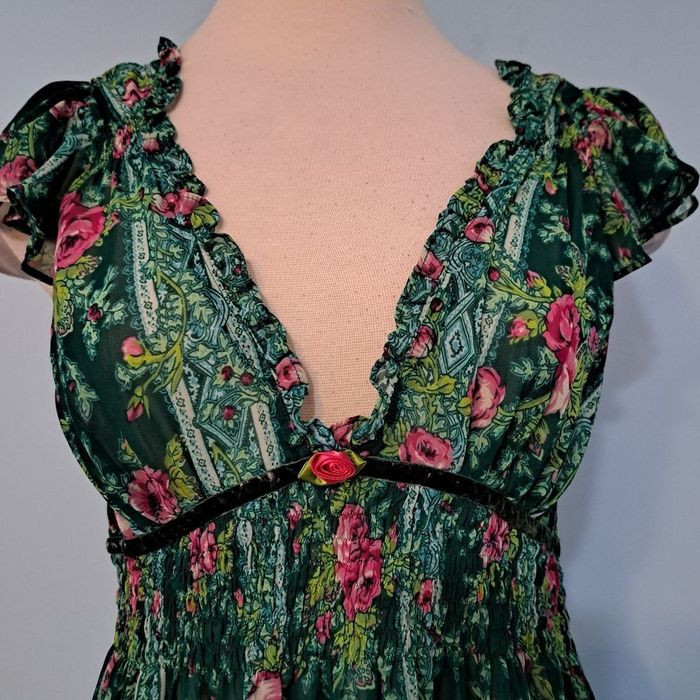 Betsey Johnson Betsey Johnson Intimates Babydoll Floral Print Y2K Sheer ...