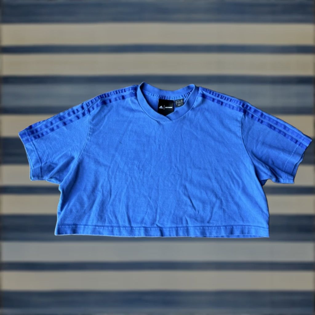 Adidas Adidas Ivy Park Crop Top T-Shirt Women’s Small Blue Shirt Short Sleeve Round Neck Pullover Tank Cropped Sport Mens? Size S / US 4 / IT 40 - 1 Thumbnail