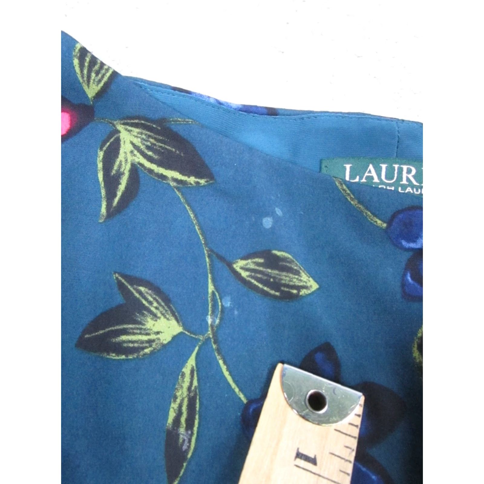Ralph Lauren Lauren Ralph Lauren Dress Womens 16 Green Floral Wrap Blouson Blue Red Size XXL / US 16-18 / IT 52-54 - 3 Thumbnail