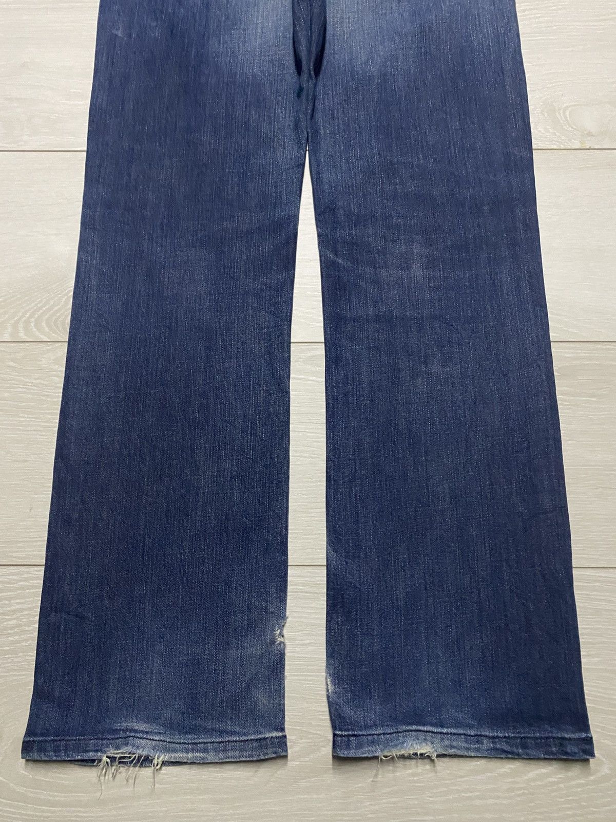 Edwin Vintage Edwin Blue Trip Hybrid Distressed Loose Jeans Size US 31 - 6 Thumbnail