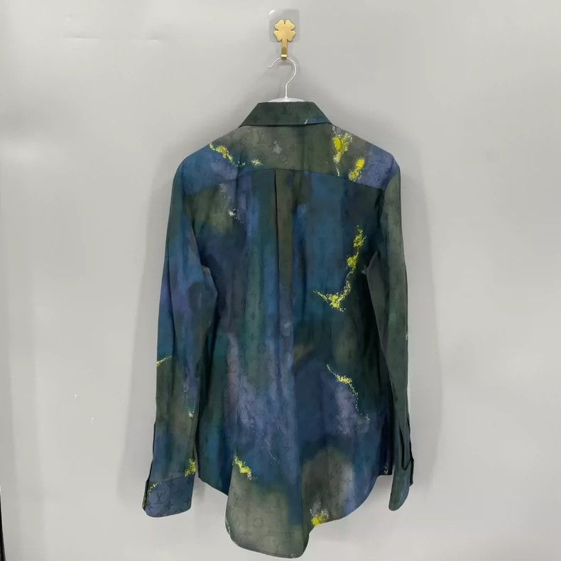 Louis Vuitton louis vuitton Black tie-dyed shirt with full logo shirt 25 Size US L / EU 52-54 / 3 - 2 Thumbnail