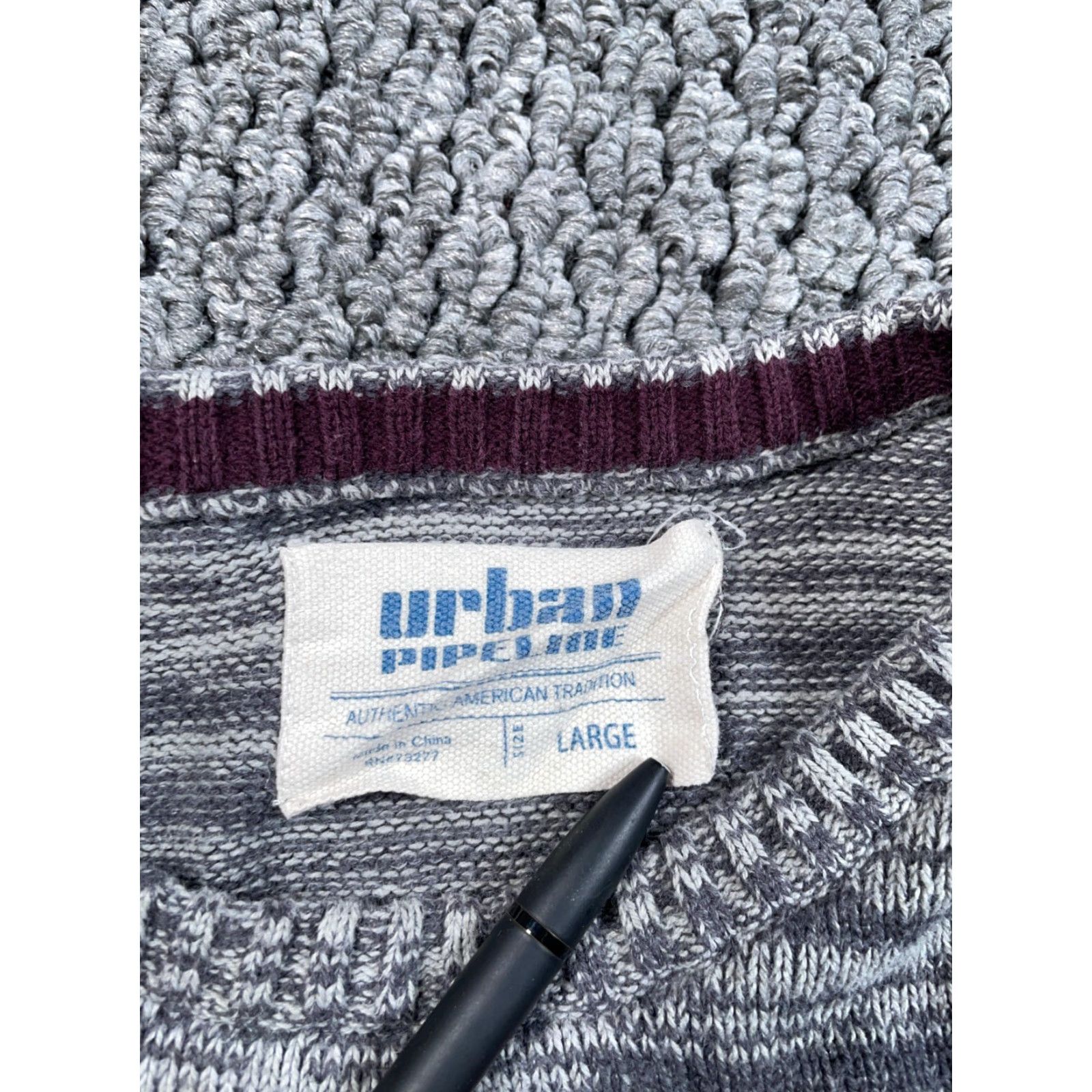 Vintage Urban Pipeline Sweater Adult Medium Gray Marled Fair Isle Pattern Cotton Knit Ski Size US M / EU 48-50 / 2 - 3 Thumbnail