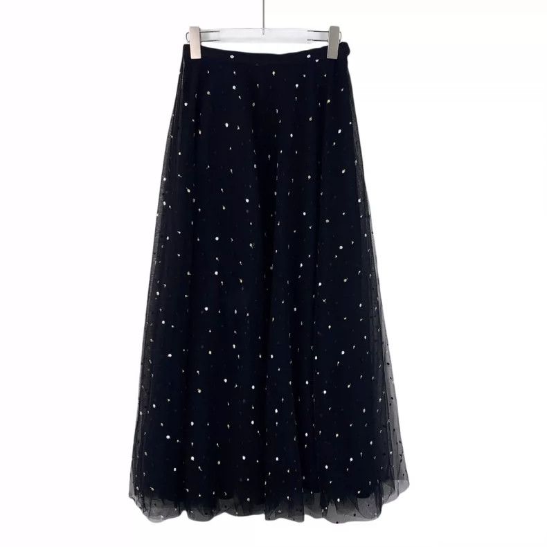 Dior Dior Black embroidered silk skirt 2504-Nextarrow Size 25" / US 0 / IT 36 - 1 Thumbnail