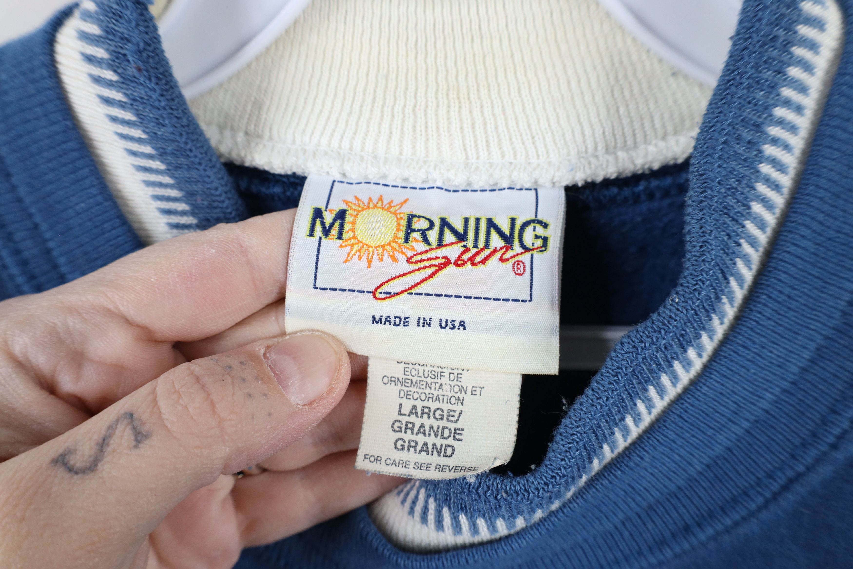Vintage Vintage 90s Country Primitive Farmhouse Sweatshirt USA Size L / US 10 / IT 46 - 10 Thumbnail