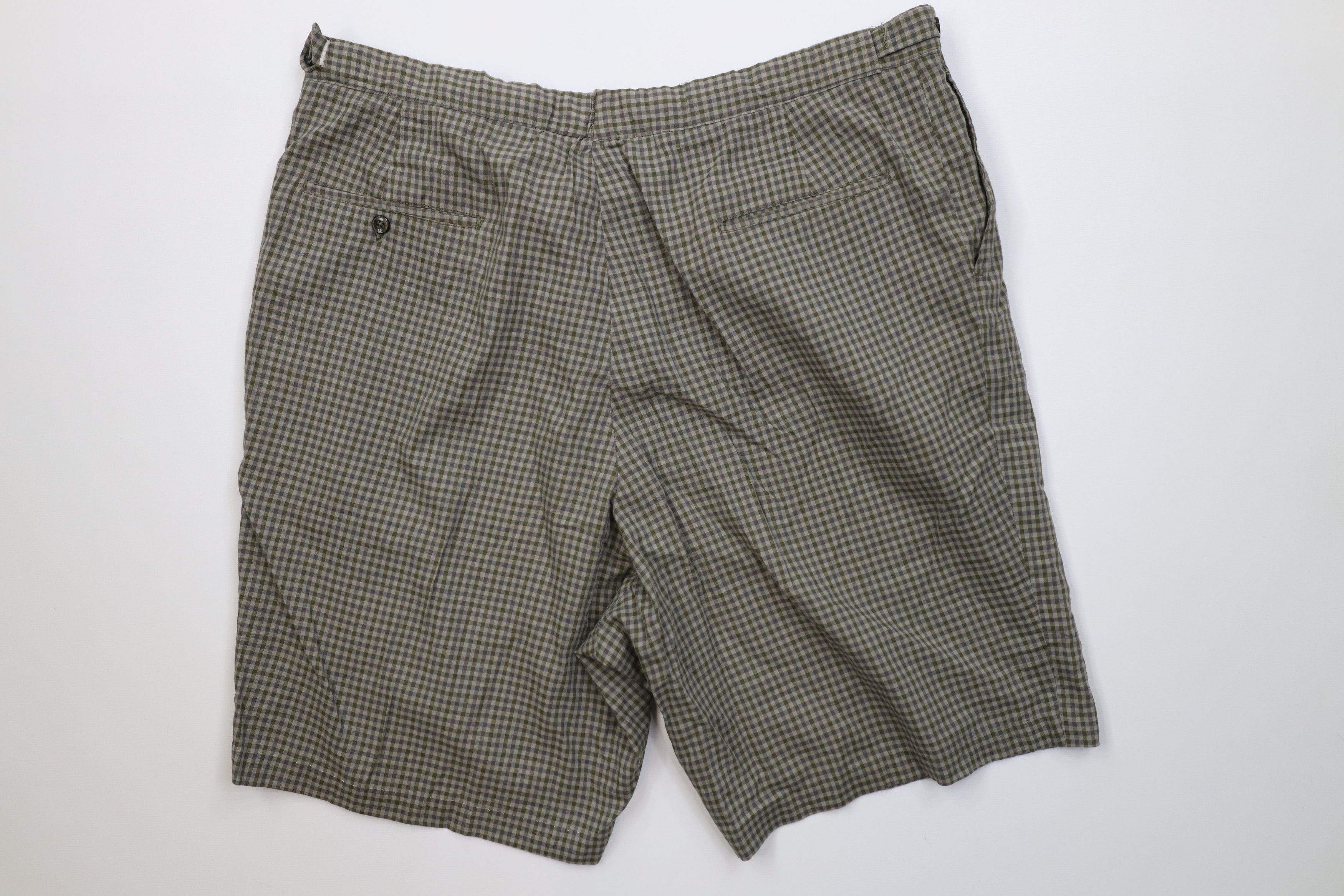 Vintage Vintage 50s Streetwear Knee Chino Shorts Green Plaid USA Size US 40 / EU 56 - 10 Thumbnail
